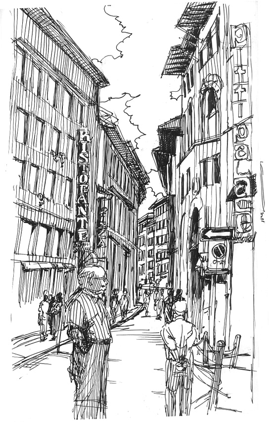 550x851 Sketches Of Italy Drawing The Motmot - Florence Sketch