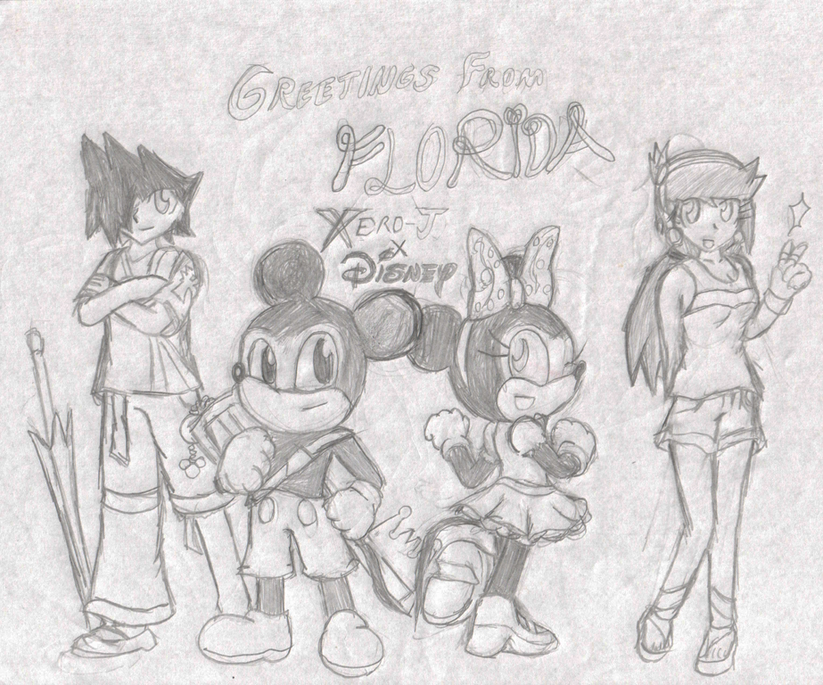 923x768 Greeting From Florida Sketch By Xero J - Florida Sketch