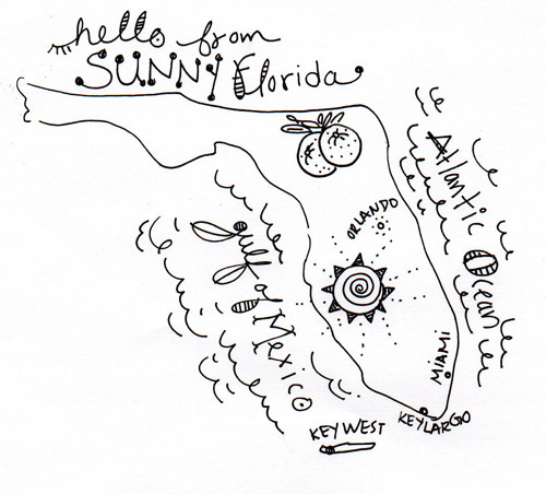 500x452 Hello Niccoco Design By Nicole Duquette Hello From Sunny Florida - Florida Sketch