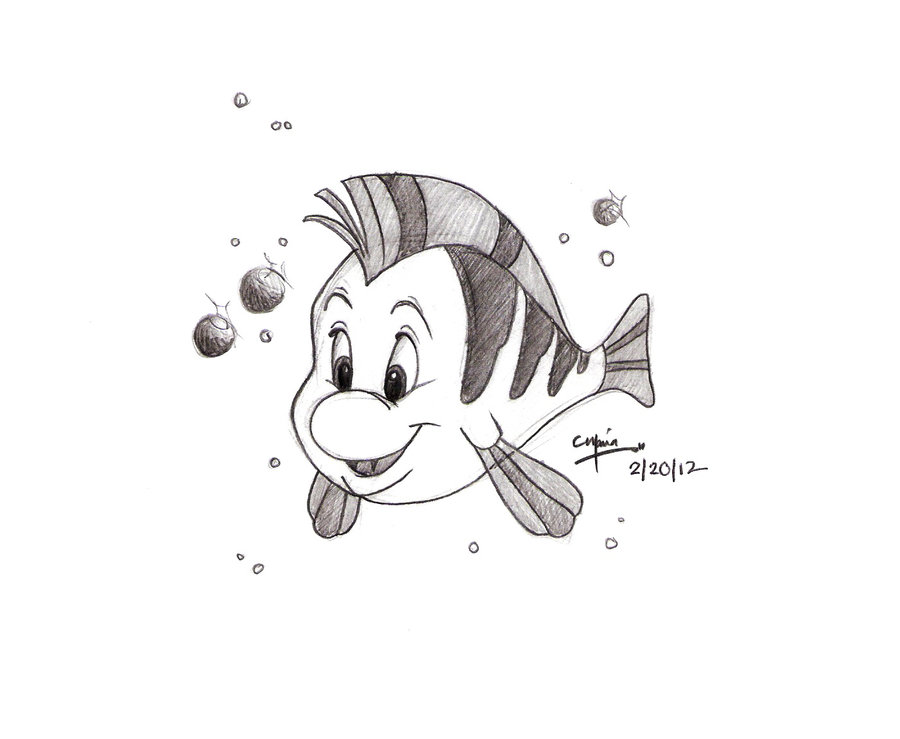 900x739 Flounder Sketch By Artsymaria - Flounder Sketch