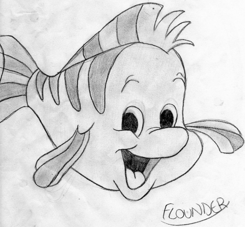 500x463 Disney Drawings Flounder! Shared By Vicky4599 - Flounder Sketch