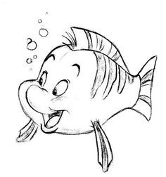 236x252 Disney Sketch Art Inspirations Fun Art For All Ages Coloring - Flounder Sketch