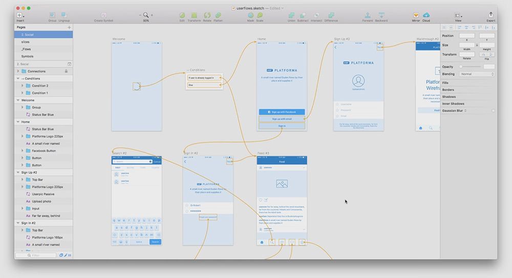 1000x542 Create Flow Diagrams In Sketch With User Flows Plugin Tools - Flow Sketch