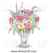 164x175 Royalty Free Flower Arrangement Stock Sketch Designs - Flower Arrangement Sketch