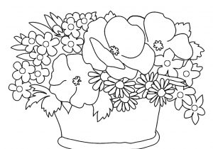 Flower Basket Sketch at PaintingValley.com | Explore collection of ...