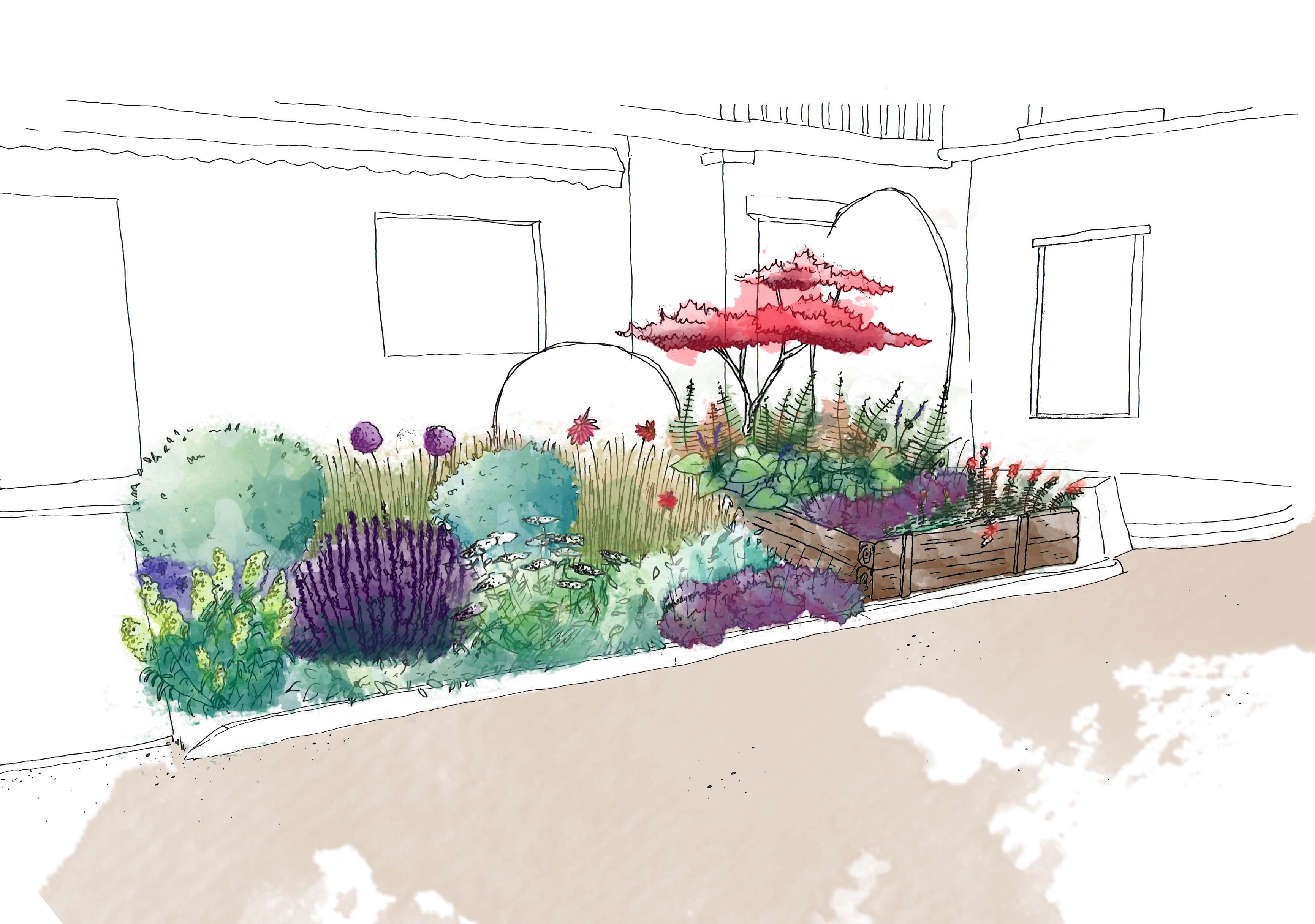 Flower Bed Sketch at Explore collection of Flower
