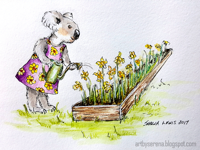 700x525 Serena Lewis Scribble Picnic - Flower Bed Sketch