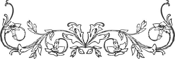 600x204 Flower Border Line Drawing - Flower Border Sketch