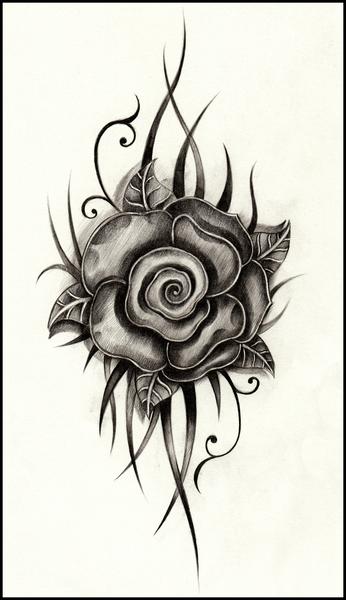 346x600 Pencil Sketch Rustic Rose Flower Border Around Image As Shown - Flower Border Sketch