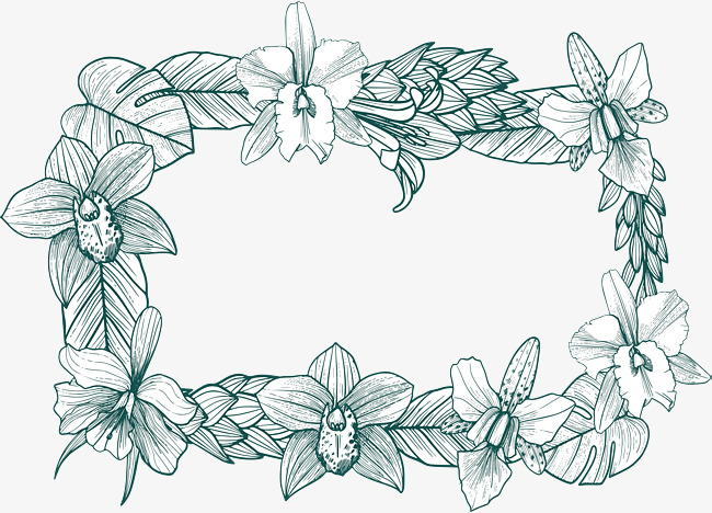 650x468 Sketch Hand Painted Flower Borders, Sketch Vector, Flower Vector - Flower Border Sketch
