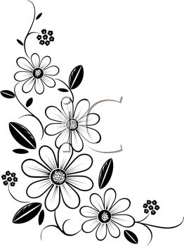 262x350 Sketch Clipart Flower Design - Flower Border Sketch