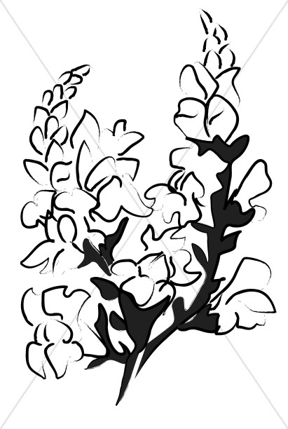 411x612 Altar Flower Bouquet Sketch Church Flower Clipart - Flower Bouquet Sketch