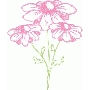 300x300 Silhouette Design Store - Flower Bouquet Sketch