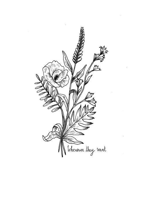 500x707 Flower Bouquet Tattoo Tumblr - Flower Bouquet Sketch
