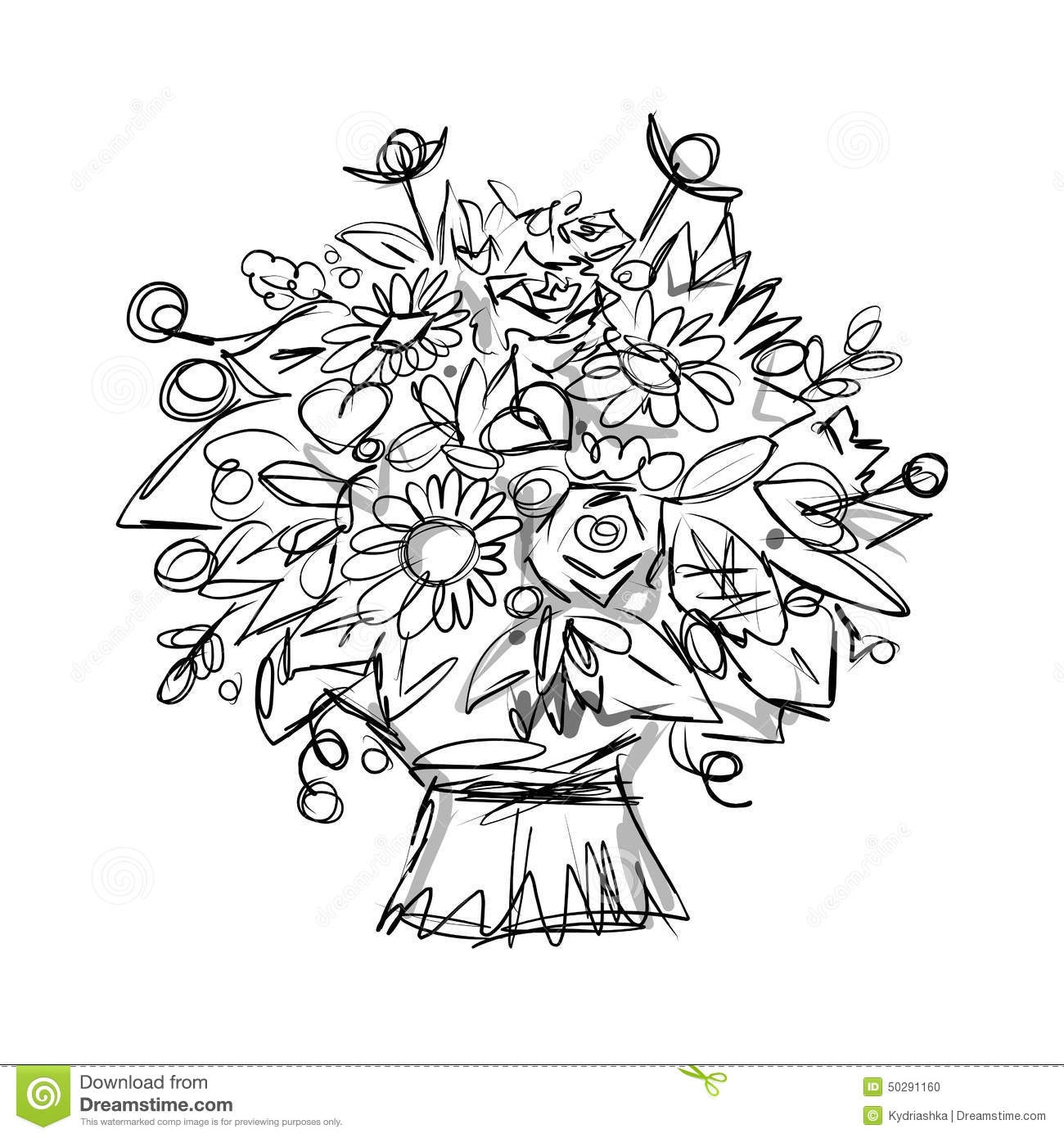 1300x1390 Flower Arrangement Sketch Fresh Floral Bouquet Sketch For Your - Flower Design Sketch