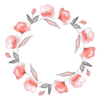 416x416 Floral Round Frame 1 Stock Vectors - Flower Frame Sketch