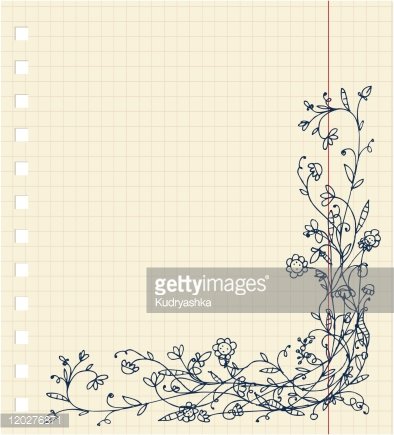 394x435 Sketch Of Floral Frame For Your Design Premium Clipart - Flower Frame Sketch