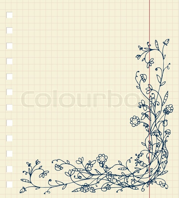 723x800 Sketch Of Floral Frame For Your Design Stock Vector Colourbox - Flower Frame Sketch