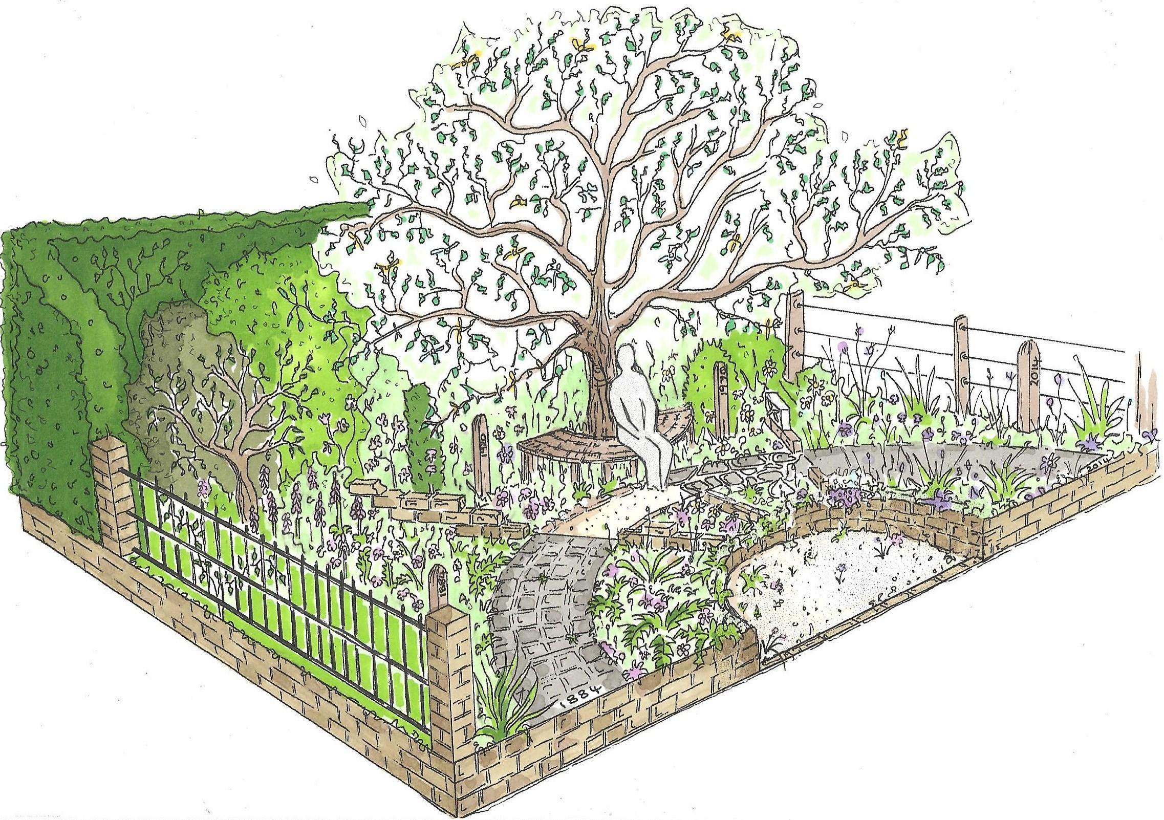 2274x1602 Flower Garden Sketch - Flower Garden Sketch