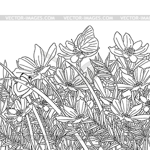 Flower Garden Sketch at PaintingValley.com | Explore collection of ...