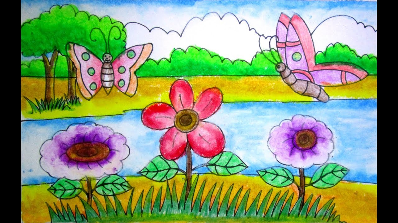 Flower Garden Sketch at PaintingValley.com | Explore collection of ...