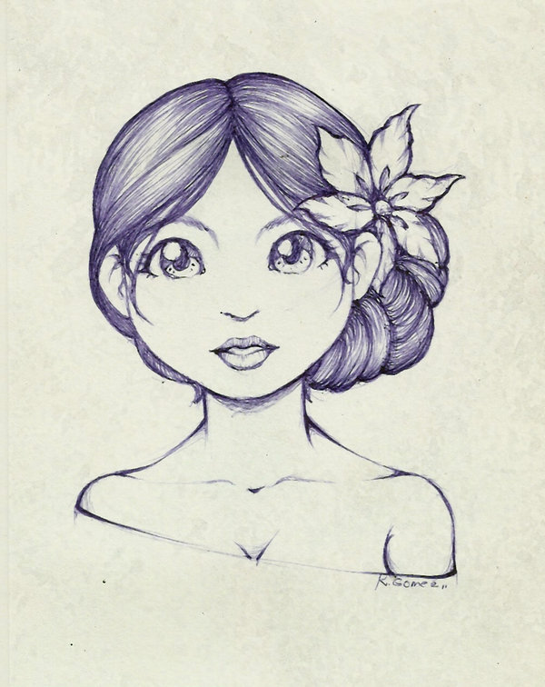 600x756 Flower Girl - Flower Girl Sketch