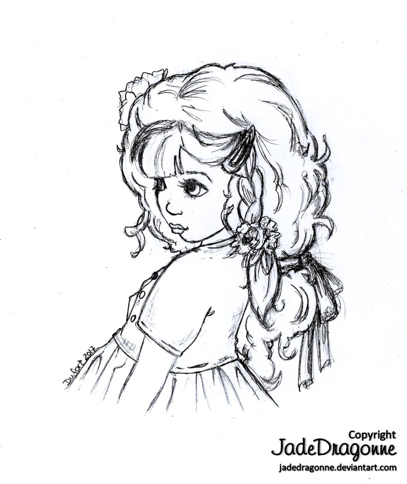 820x974 Flower Girl - Flower Girl Sketch