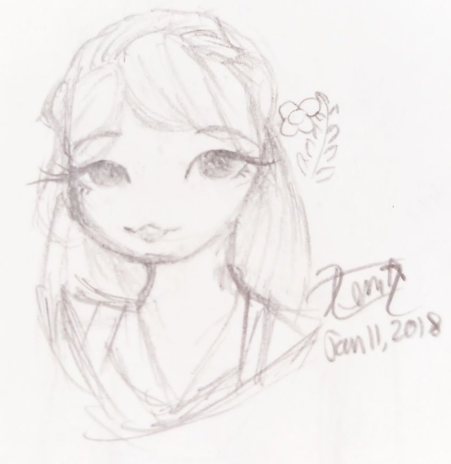 880x907 Flower Girl Sketch By Artsimaginesmelody - Flower Girl Sketch