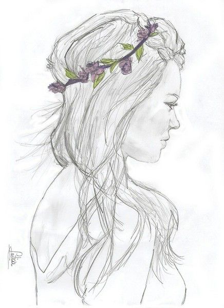 436x599 Flower Girl Drawing Tumblr Design Images Art In 2018 - Flower Girl Sketch