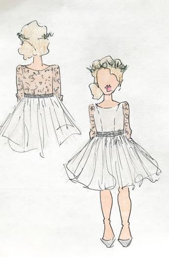 345x526 Lake And Ellie Custom Flower Girl Dresses - Flower Girl Sketch