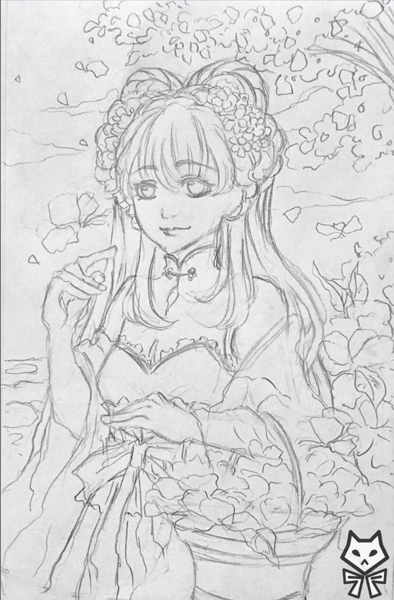 789x1200 Sabrina On Twitter Another Sketch, Flower Blossom - Flower Girl Sketch