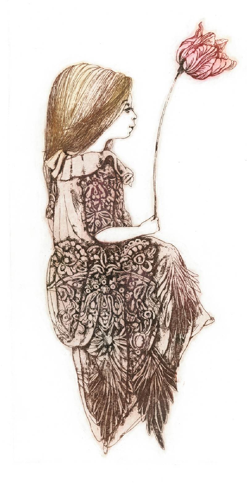 800x1575 Buy Lace Flower Girl - Flower Girl Sketch