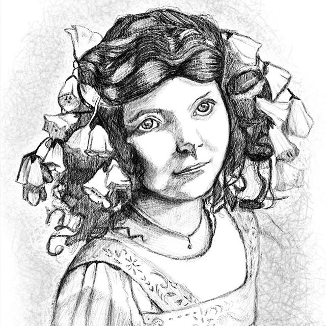 640x640 Vintage Flower Girl Sketch Made In Procreate. - Flower Girl Sketch