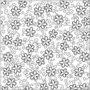 300x300 Silhouette Design Store - Flower Pattern Sketch