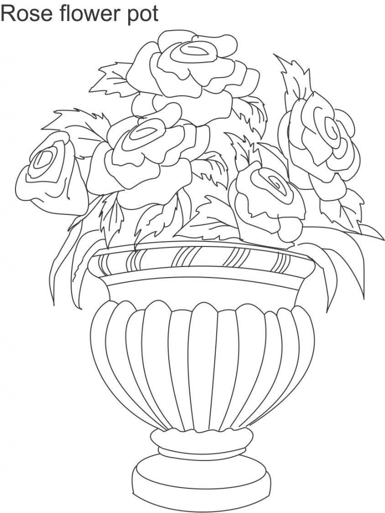 Flower Pot Sketch at PaintingValley.com | Explore collection of Flower ...