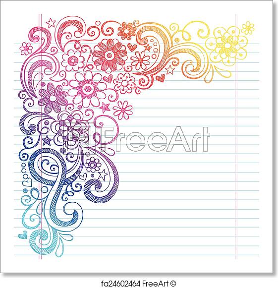 561x581 Free Art Print Of Flowers School Sketch Doodle Vector. Flower - Flower Power Sketch