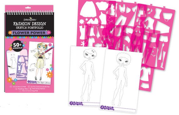 572x367 Fashion Angels Flower Power Mini Sketch Portfolio - Flower Power Sketch