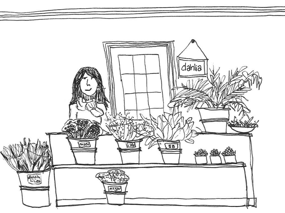 1000x746 Illustrationnotebook Sketches Jessica Kemps Illustrationjessica - Flower Shop Sketch