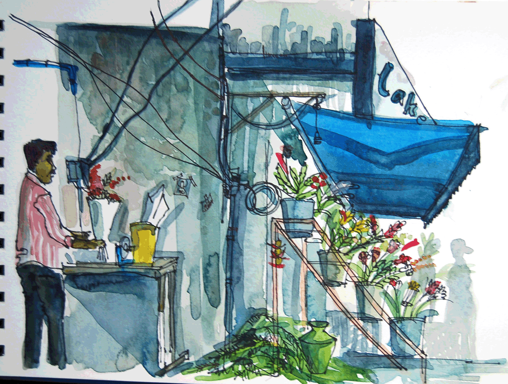 1678x1270 Sketchindia Sketching In India - Flower Shop Sketch