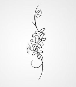 263x300 Bunch Of Flower Sketch Big Amp Small Sizes Colour Wall Sticker - Flower Sketch