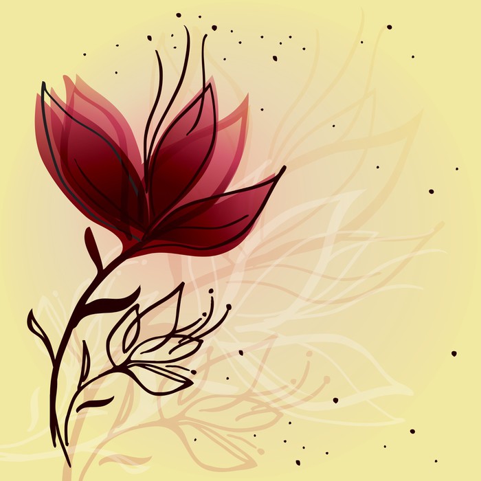 700x700 Flower Sketch Sweet Floral Background Poster We Live - Flower Sketch Background