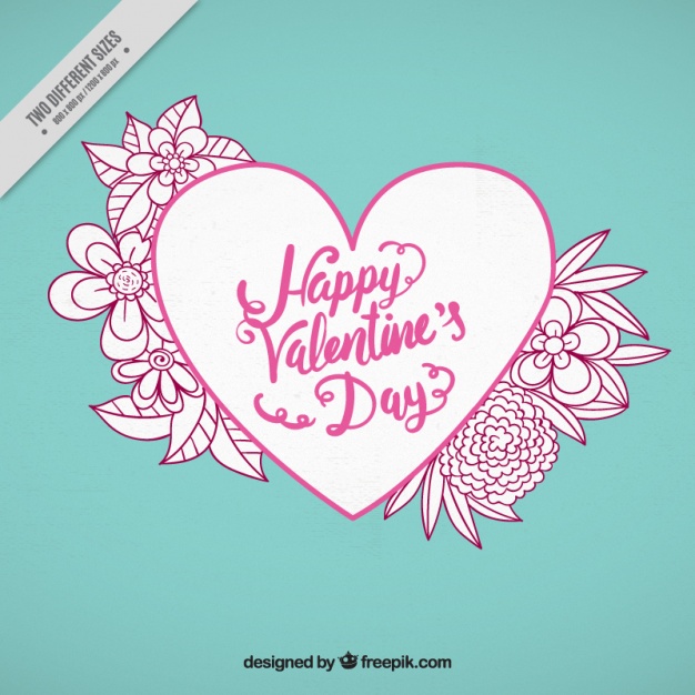 626x626 Heart And Flower Sketch Background Vector Free Download - Flower Sketch Background