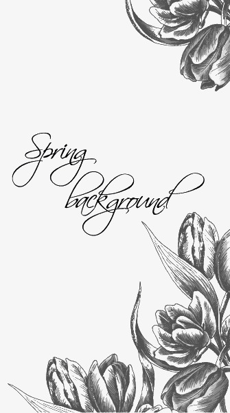 335x600 Sketch Of Floral Background, Hand Painted Flowers, Flower Sketch - Flower Sketch Background