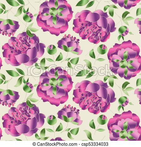 450x470 Elegant Floral Seamless Pattern For Wrapping Paper, Fabric - Flower Sketch Background