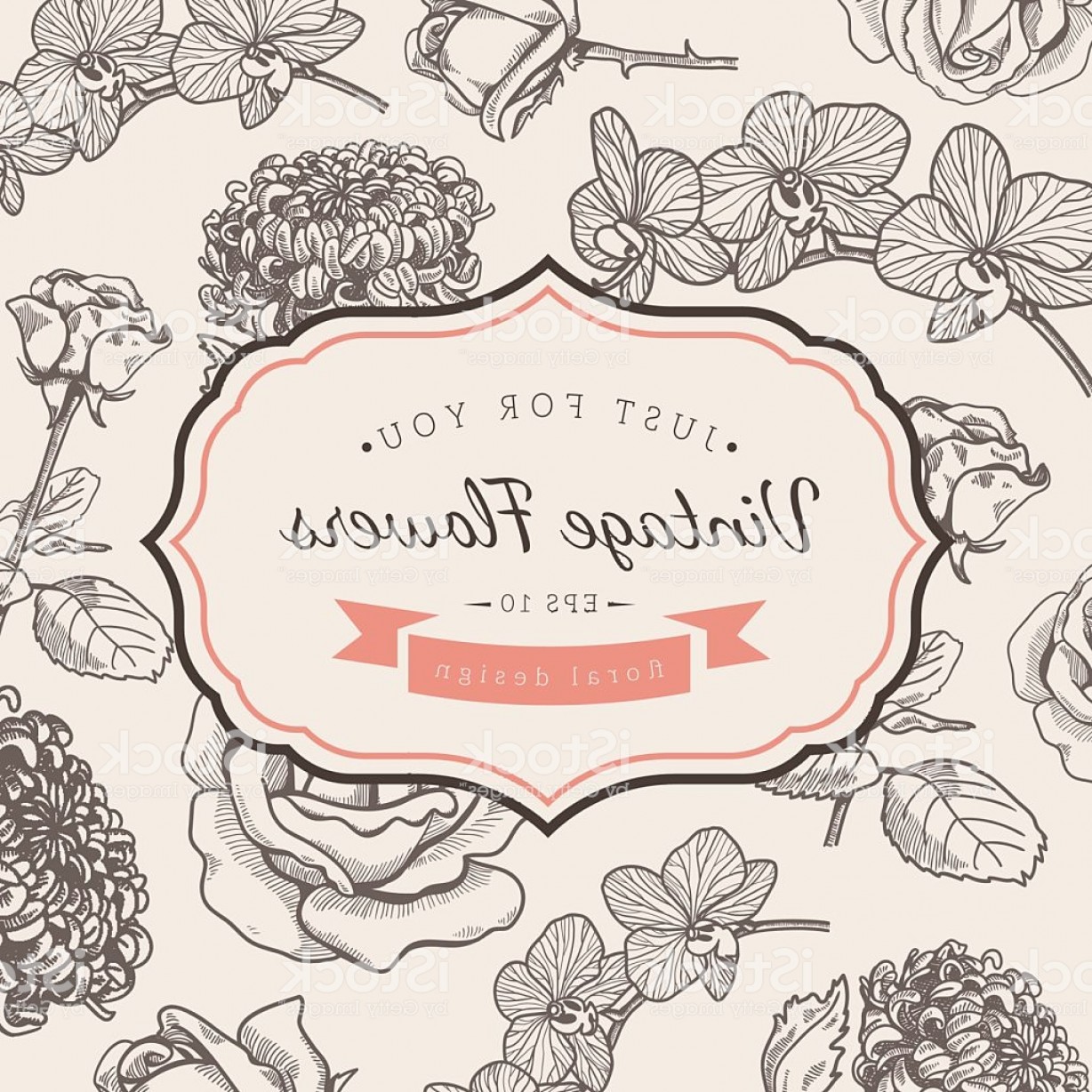 1228x1228 Flower Vintage Styled Sketch Background Gm Shopatcloth - Flower Sketch Background