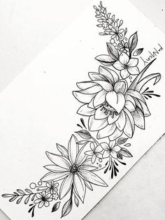 236x315 Floral - Flower Sketch Black And White