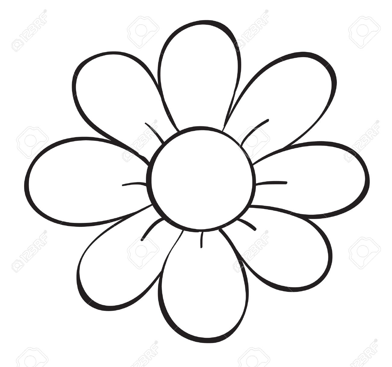 1300x1220 Clipart Flower Sketch - Flower Sketch Clipart
