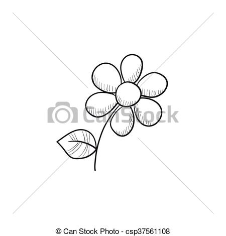 450x470 Flower Sketch Icon. Flower Vector Sketch Icon Isolated On - Flower Sketch Clipart