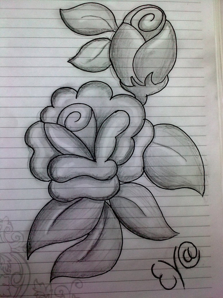 768x1024 Pencil Drawings Flower Images Painting Flower Sketch Pencil Pencil - Flower Sketch Drawing