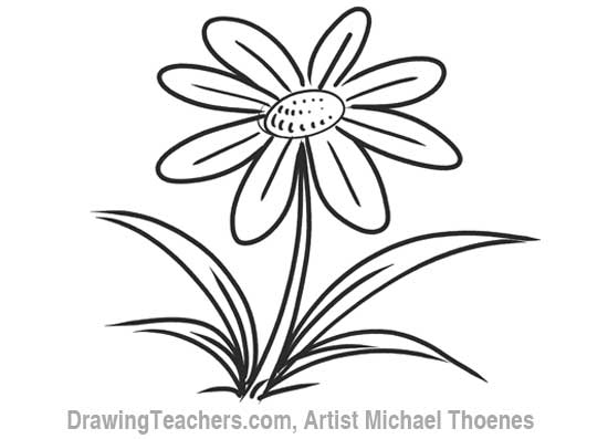 550x397 Cartoon Flower - Flower Sketch Drawing